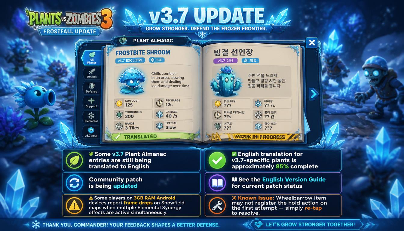 Known Issues PvZ Fusion 3.7 Update